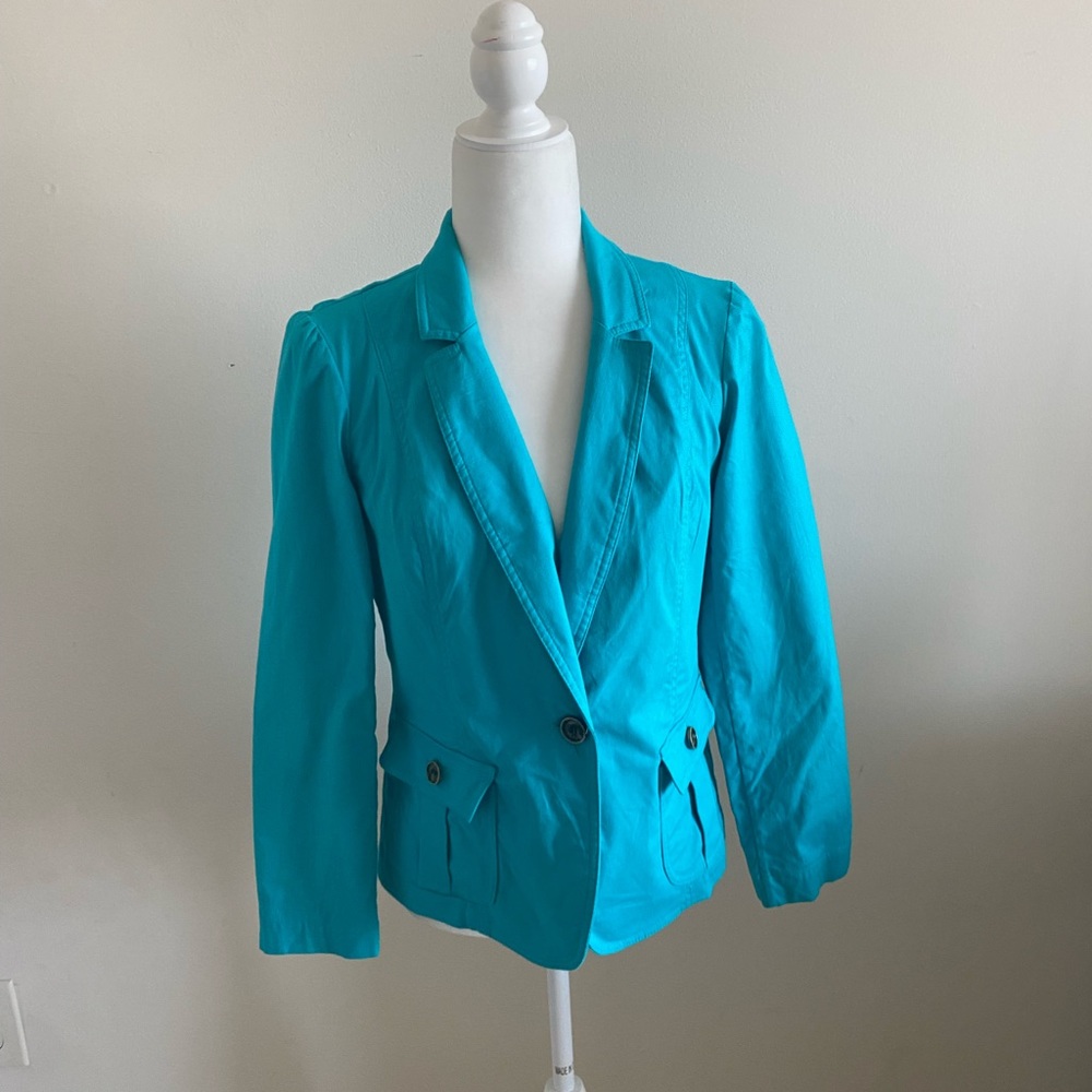 Julio Stretch Blazer Turquoise Size 6